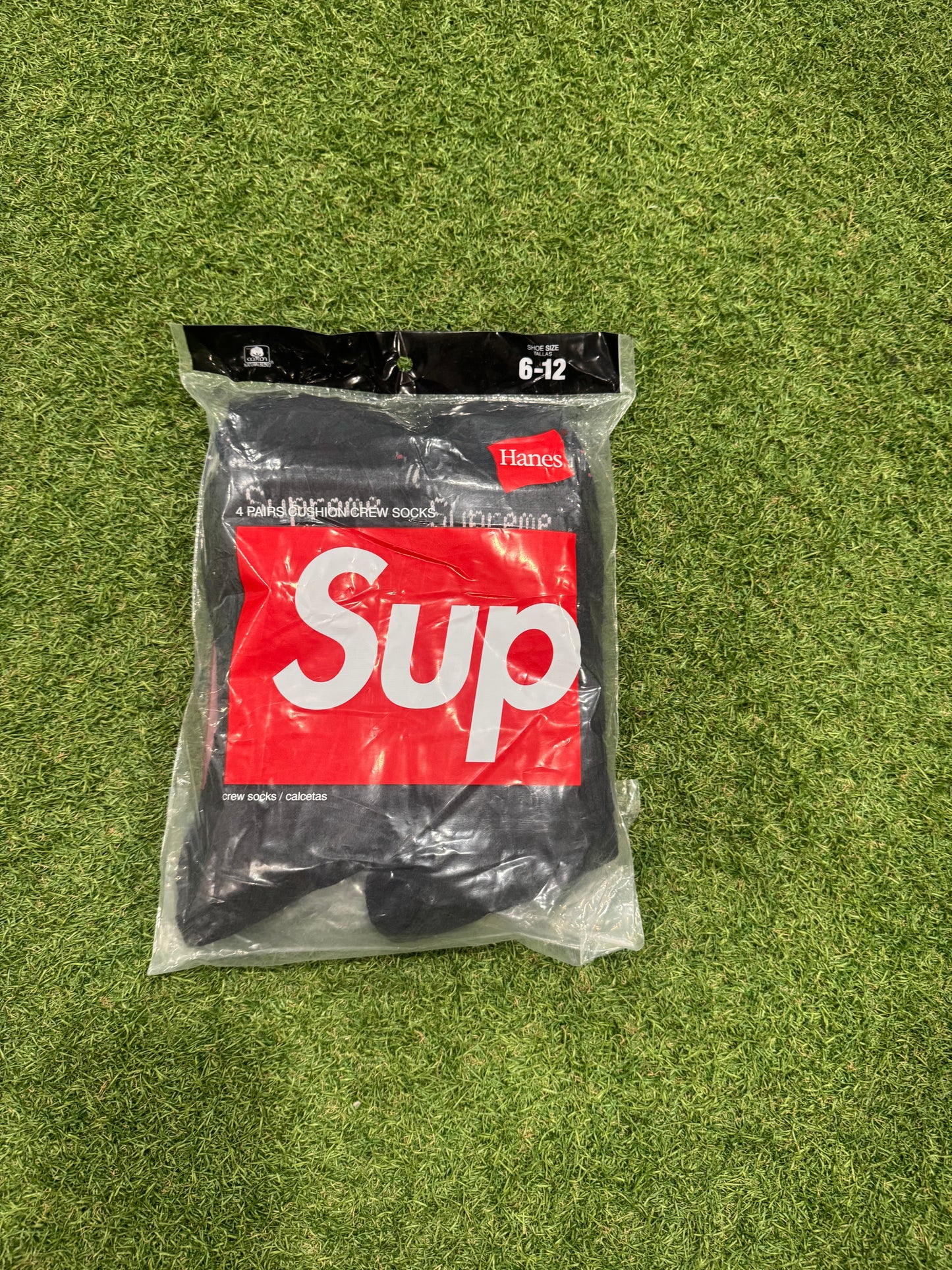 White Supreme socks